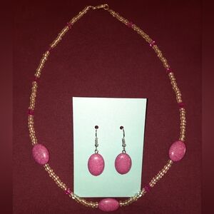 Source Unknown Pink and White Necklace